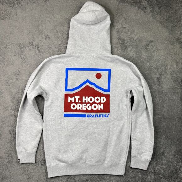 Grafletics Mount Hood Oregon Fleece Hoodie NWT S Ski Snowboard Zip Up Jacket - Picture 2 of 8